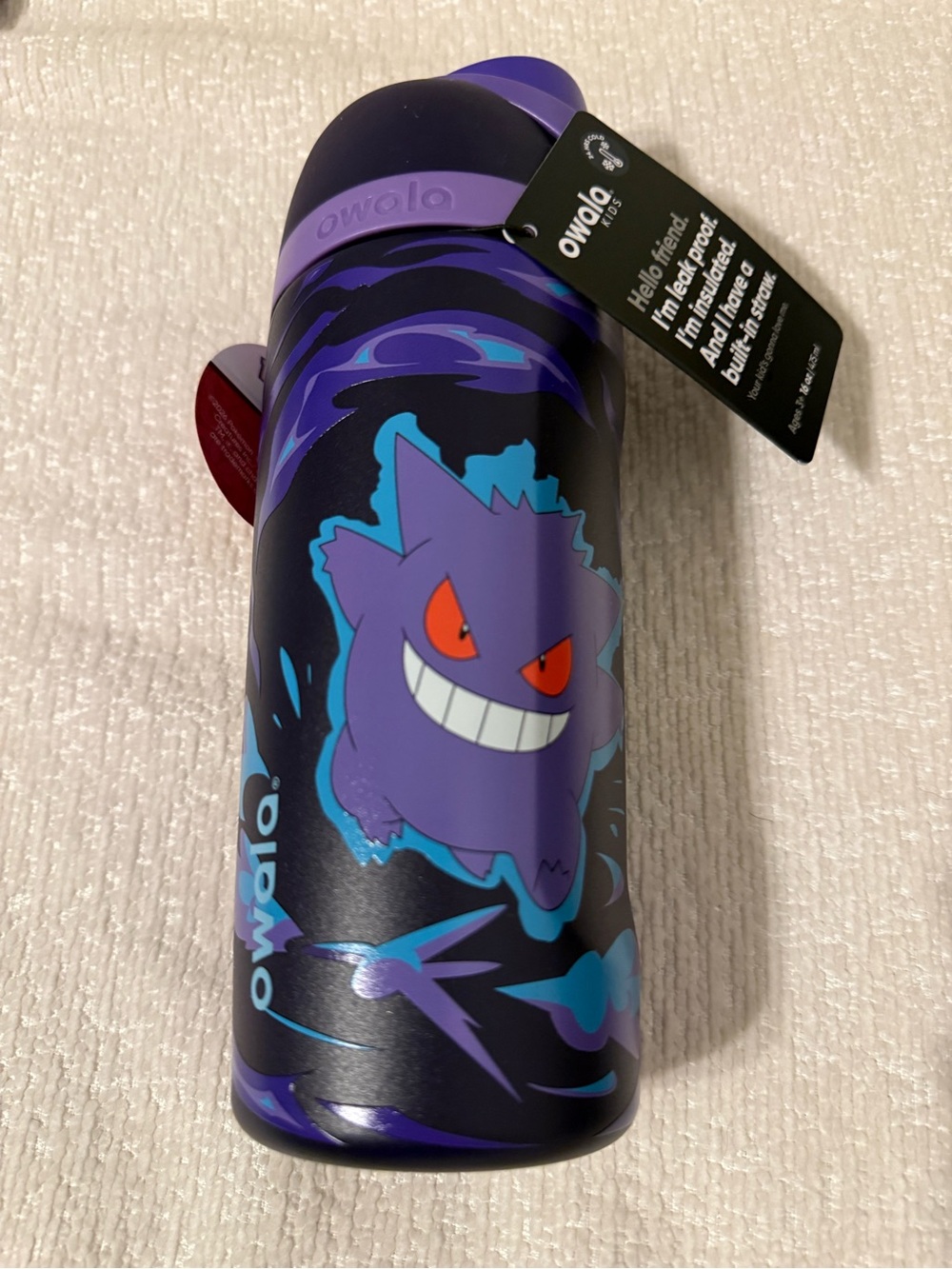 Owola Purple Gengar Kids Insulated Water Bottle